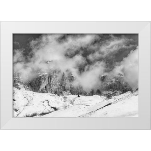 Cloudy White Modern Wood Framed Art Print by Van de Goor, Lars