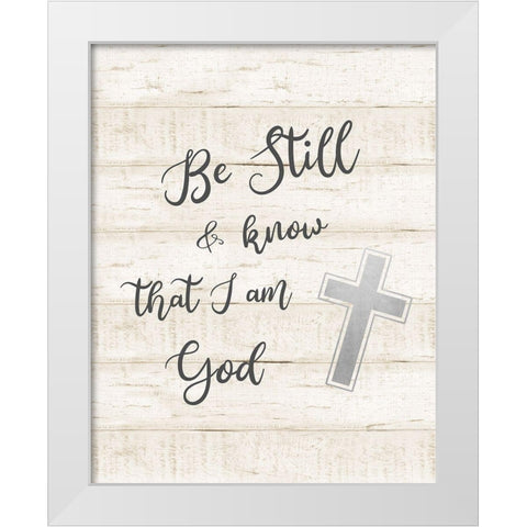 Be Still White Modern Wood Framed Art Print by CAD Designs