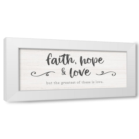 Greatest is Love White Modern Wood Framed Art Print by Carpentieri, Natalie