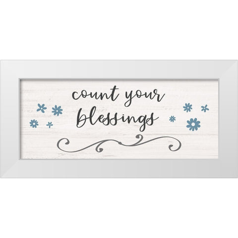 Count Blessings White Modern Wood Framed Art Print by Carpentieri, Natalie