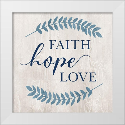 Cobalt Faith White Modern Wood Framed Art Print by Knutsen, Conrad