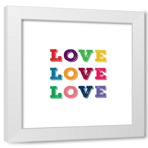 Love Love Love White Modern Wood Framed Art Print by Murray, Amanda