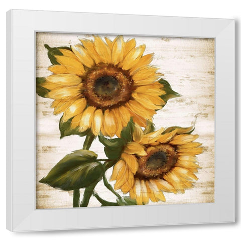 Sunflower Summer II White Modern Wood Framed Art Print by Knutsen, Conrad