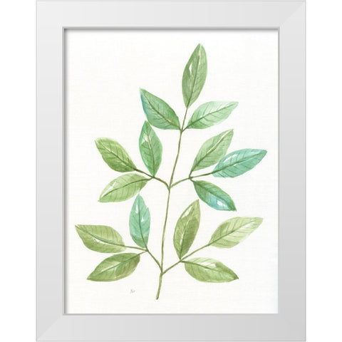 Spring Greens III White Modern Wood Framed Art Print by Nan