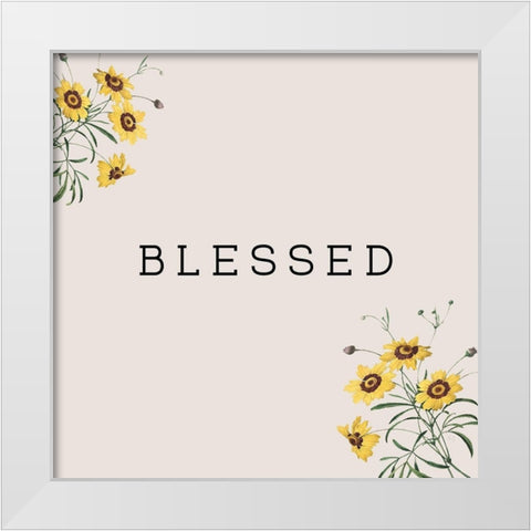 Blessed White Modern Wood Framed Art Print by Jill, Susan