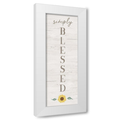 Simply Sunflower White Modern Wood Framed Art Print by Carpentieri, Natalie