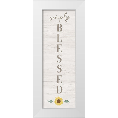 Simply Sunflower White Modern Wood Framed Art Print by Carpentieri, Natalie