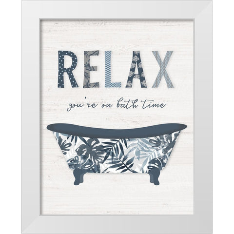 Palm Bath I White Modern Wood Framed Art Print by Carpentieri, Natalie