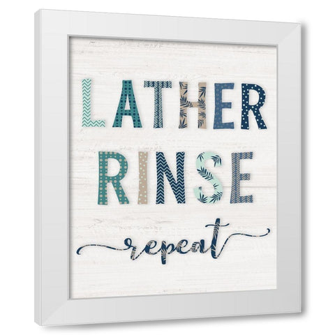 Lather Rinse Repeat White Modern Wood Framed Art Print by Carpentieri, Natalie