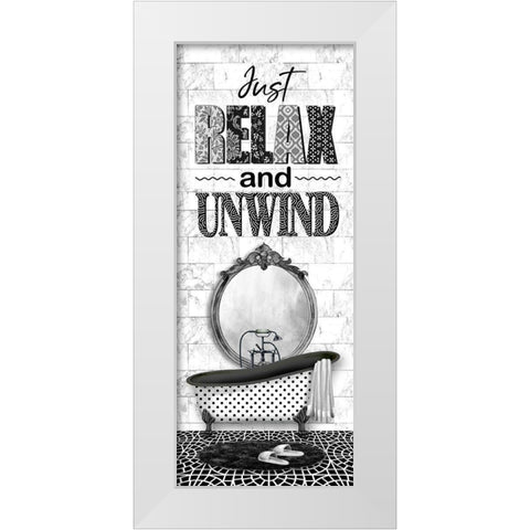 Just Relax White Modern Wood Framed Art Print by Robinson, Carol