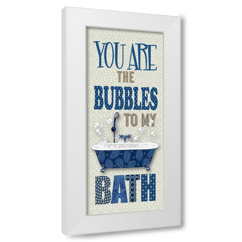 Bubbles to My Bath White Modern Wood Framed Art Print by Robinson, Carol