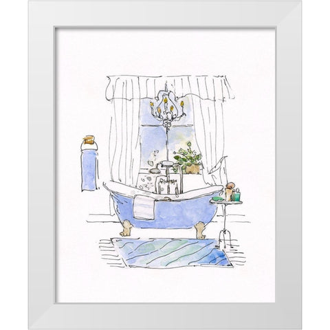 Sketchy Bath I White Modern Wood Framed Art Print by Swatland, Sally