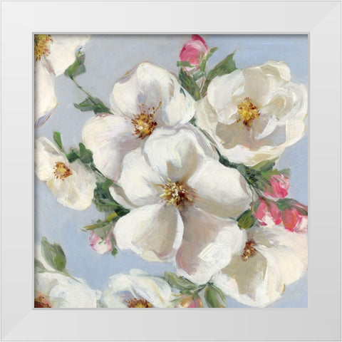 Spring Blossoms Blue Sky I White Modern Wood Framed Art Print by Swatland, Sally