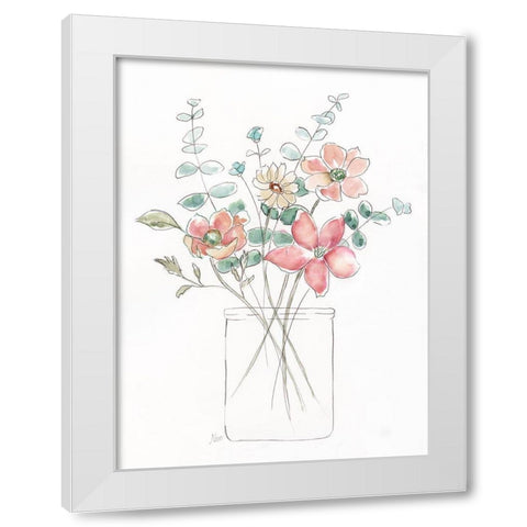 Whimsical Wildflowers I White Modern Wood Framed Art Print by Nan