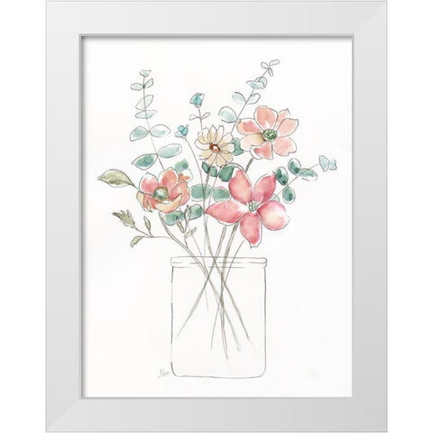 Whimsical Wildflowers I White Modern Wood Framed Art Print by Nan