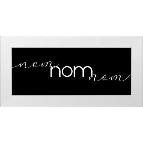 Nom Nom Nom White Modern Wood Framed Art Print by Designs, CAD