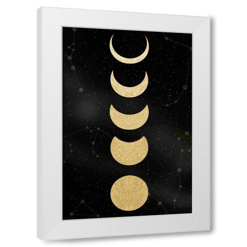 Lunar Constellations White Modern Wood Framed Art Print by Santiago, Daniela
