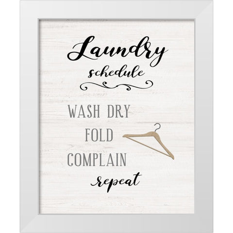 Laundry Complain White Modern Wood Framed Art Print by Carpentieri, Natalie
