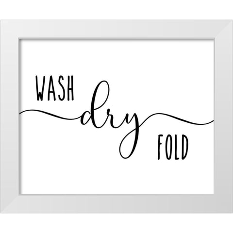 Wash Dry Fold White Modern Wood Framed Art Print by CAD Designs