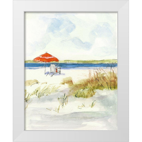 Sketchy Beach I White Modern Wood Framed Art Print by Swatland, Sally