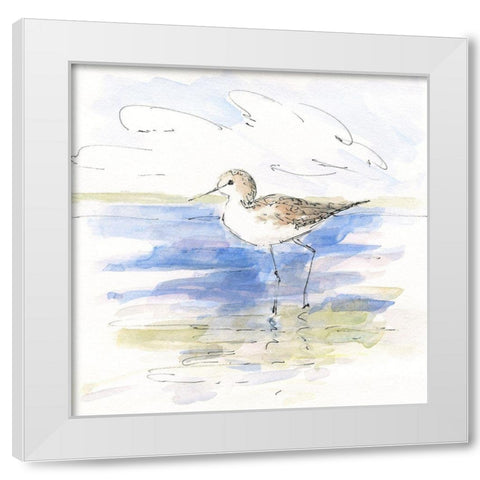 Sketchy Shore Birds II White Modern Wood Framed Art Print by Swatland, Sally