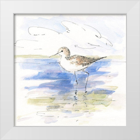 Sketchy Shore Birds II White Modern Wood Framed Art Print by Swatland, Sally