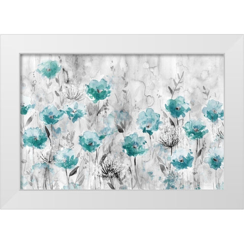 Poppy Garden White Modern Wood Framed Art Print by Robinson, Carol