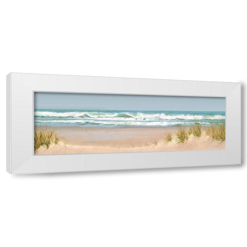 Jewelled Surf White Modern Wood Framed Art Print by Seslar, Lin