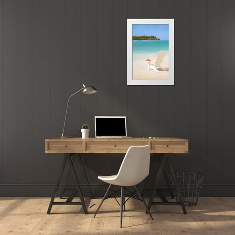 Beachfront Property White Modern Wood Framed Art Print by Seslar, Lin