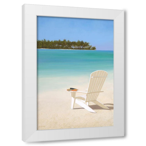 Beachfront Property White Modern Wood Framed Art Print by Seslar, Lin