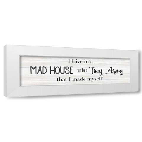 Tiny Army White Modern Wood Framed Art Print by CAD Designs