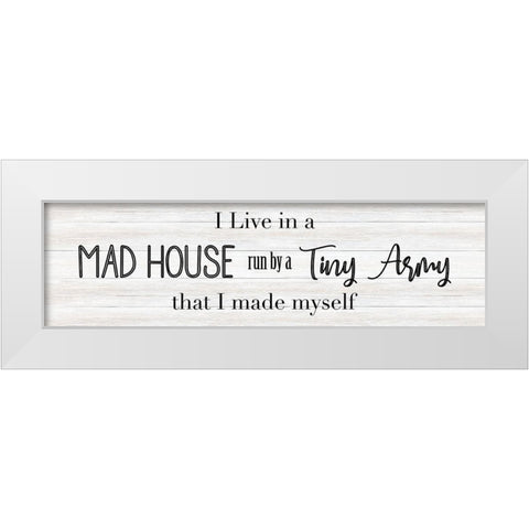Tiny Army White Modern Wood Framed Art Print by CAD Designs