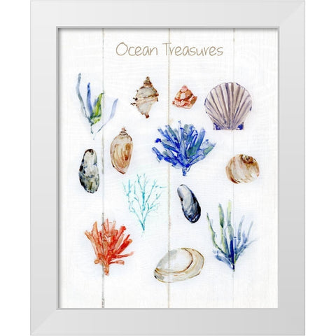 Ocean Treasures White Modern Wood Framed Art Print by Swatland, Sally