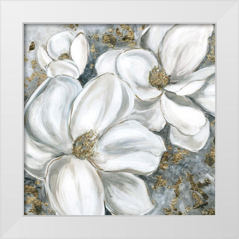 Majestic Magnolias White Modern Wood Framed Art Print by Robinson, Carol