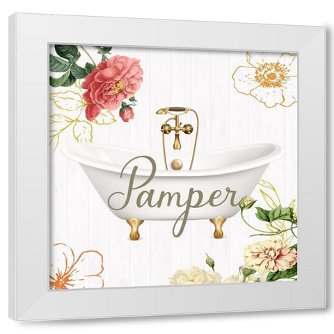 Pamper White Modern Wood Framed Art Print by Jill, Susan