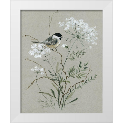 Bouquet of Grace Bird I White Modern Wood Framed Art Print by Robinson, Carol