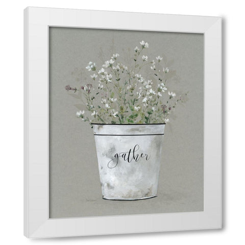 Bouquet of Grace Bucket Gather White Modern Wood Framed Art Print by Robinson, Carol