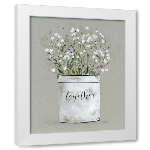 Bouquet of Grace Bucket Together White Modern Wood Framed Art Print by Robinson, Carol
