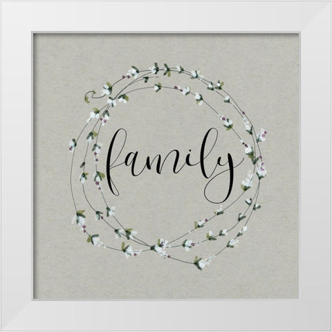 Bouquet of Grace Family Wreath White Modern Wood Framed Art Print by Robinson, Carol