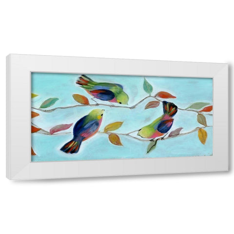 Bitty Birds I White Modern Wood Framed Art Print by Brooks, Donna