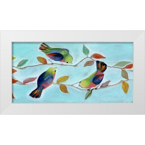 Bitty Birds I White Modern Wood Framed Art Print by Brooks, Donna