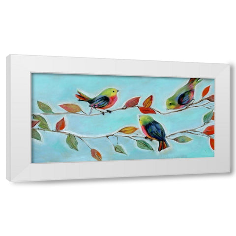 Bitty Birds II White Modern Wood Framed Art Print by Brooks, Donna