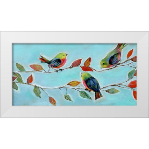 Bitty Birds II White Modern Wood Framed Art Print by Brooks, Donna