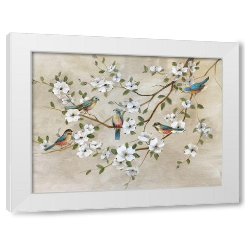 Birds of a Feather White Modern Wood Framed Art Print by Nan