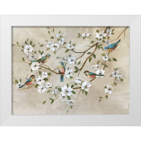 Birds of a Feather White Modern Wood Framed Art Print by Nan