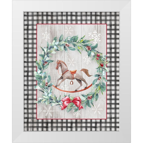 Rocking Horse White Modern Wood Framed Art Print by Knutsen, Conrad