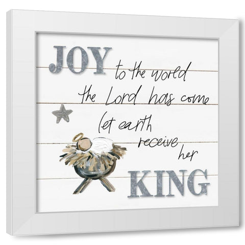 The Lord Has Come White Modern Wood Framed Art Print by Robinson, Carol