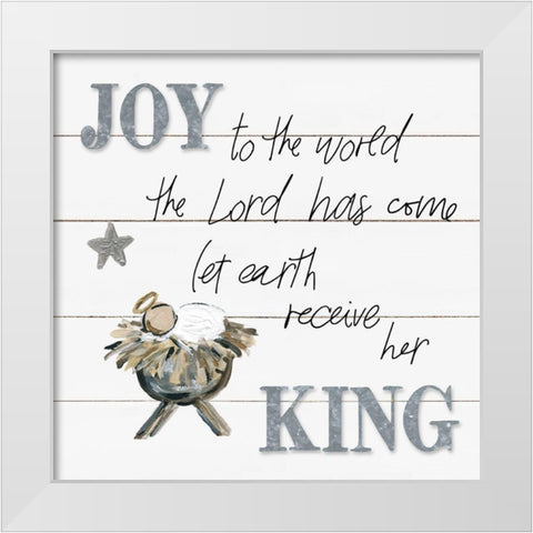 The Lord Has Come White Modern Wood Framed Art Print by Robinson, Carol