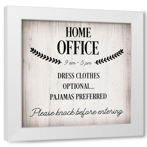 Home Office White Modern Wood Framed Art Print by CAD Designs
