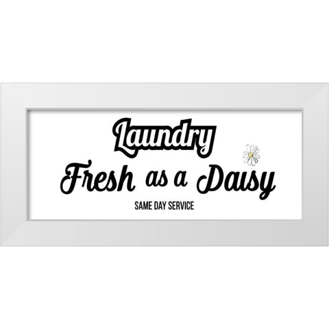 Daisy Laundry White Modern Wood Framed Art Print by Jill, Susan